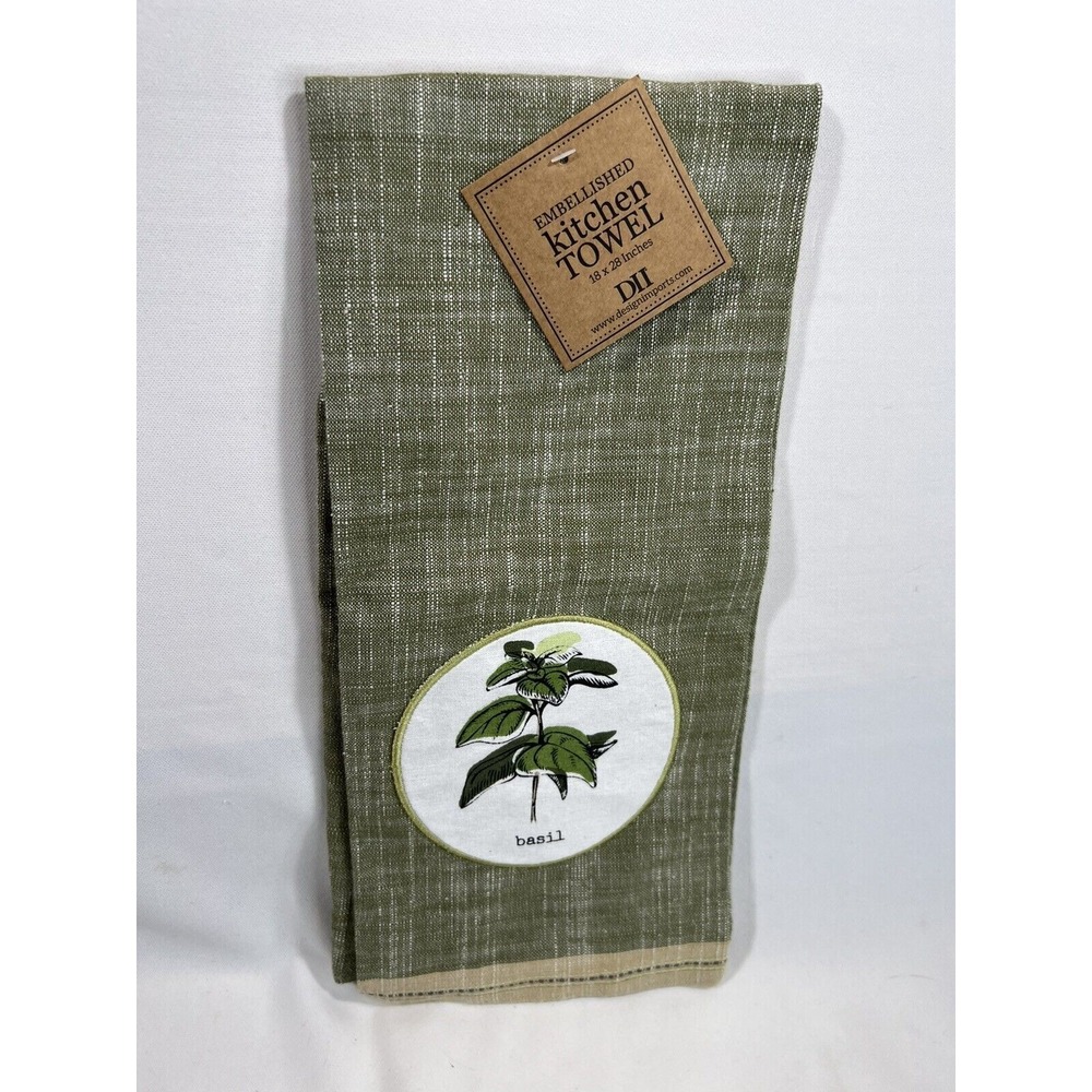 Design Imports Basil Tea Towel Kitchen Graphic Cottage‎ Farmhouse Decor